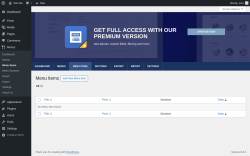 Page screenshot: Menus → Menu Items