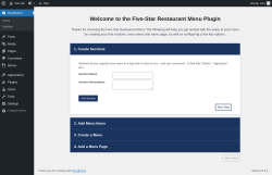 Page screenshot: Five-Star Restaurant Menu - Welcome! ‹ Test site — WordPress