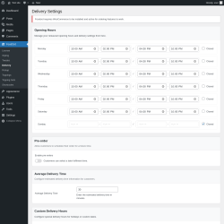Page screenshot: FoodOrd &rarr; Delivery