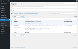 Page screenshot: Plugins &lsaquo; Test site &mdash; WordPress