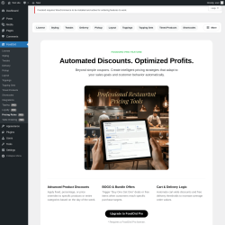 Page screenshot: FoodOrd &rarr; Pricing Rules PRO