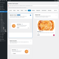 Page screenshot: FoodOrd &rarr; Layout