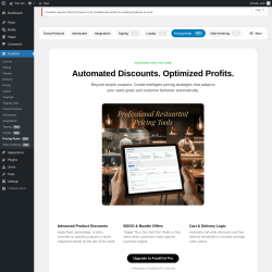 Page screenshot: FoodOrd &rarr; Pricing Rules PRO