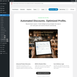 Page screenshot: FoodOrd &rarr; Pricing Rules PRO