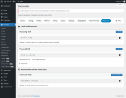 Page screenshot: FoodOrd &rarr; Shortcodes