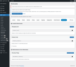 Page screenshot: FoodOrd &rarr; Shortcodes