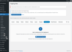 Page screenshot: FoodOrd &rarr; Topping Sets