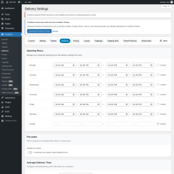 Page screenshot: FoodOrd &rarr; Delivery