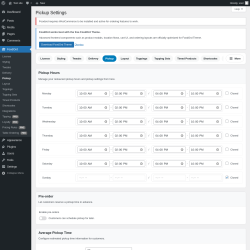 Page screenshot: FoodOrd &rarr; Pickup