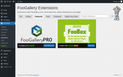 Page screenshot: FooGallery &rarr; Extensions &rarr; Featured