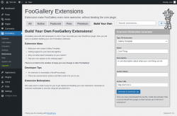 Page screenshot: FooGallery &rarr; Extensions &rarr; Build Your Own