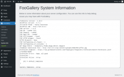 Page screenshot: FooGallery &rarr; System Info