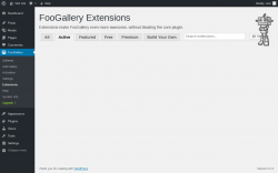 Page screenshot: FooGallery &rarr; Extensions &rarr; Active
