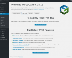 Page screenshot: FooGallery &rarr; Help &rarr; 
			Free Trial		