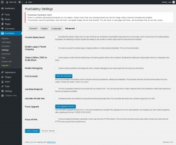 Page screenshot: FooGallery &rarr; Settings &rarr; Advanced