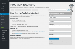 Page screenshot: FooGallery &rarr; Extensions &rarr; Build Your Own