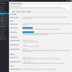 Page screenshot: FooGallery &rarr; Settings