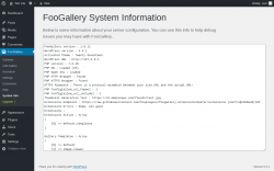 Page screenshot: FooGallery &rarr; System Info