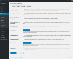 Page screenshot: FooGallery &rarr; Settings &rarr; Advanced