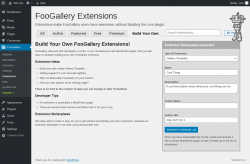 Page screenshot: FooGallery &rarr; Extensions &rarr; Build Your Own