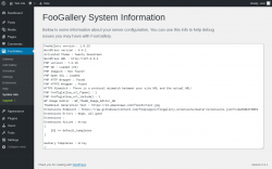 Page screenshot: FooGallery &rarr; System Info