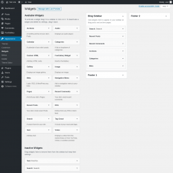 Page screenshot: Widgets &lsaquo; Test site &mdash; WordPress