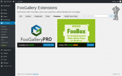 Page screenshot: FooGallery &rarr; Extensions &rarr; Premium