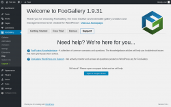 Page screenshot: FooGallery &rarr; Help &rarr; 
			Support		