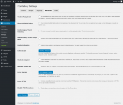 Page screenshot: FooGallery &rarr; Settings &rarr; Advanced