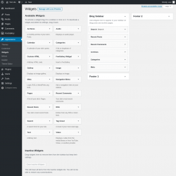 Page screenshot: Widgets &lsaquo; Test site &mdash; WordPress