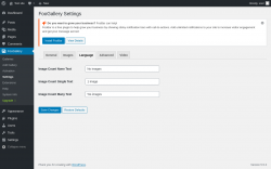 Page screenshot: FooGallery &rarr; Settings &rarr; Language