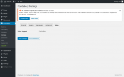 Page screenshot: FooGallery &rarr; Settings &rarr; Video