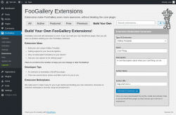 Page screenshot: FooGallery &rarr; Extensions &rarr; Build Your Own