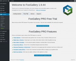 Page screenshot: FooGallery &rarr; Help &rarr; 
			Free Trial		