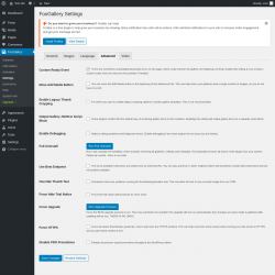 Page screenshot: FooGallery &rarr; Settings &rarr; Advanced