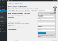 Page screenshot: FooGallery &rarr; Extensions &rarr; Build Your Own