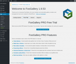 Page screenshot: FooGallery &rarr; Help &rarr; 
			Free Trial		