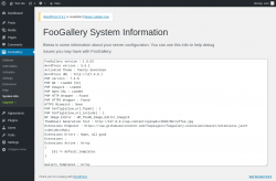 Page screenshot: FooGallery &rarr; System Info