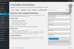 Page screenshot: FooGallery &rarr; Extensions &rarr; Build Your Own