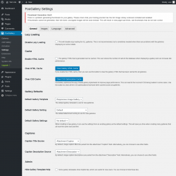 Page screenshot: FooGallery &rarr; Settings