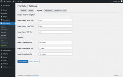 Page screenshot: FooGallery &rarr; Settings &rarr; Language