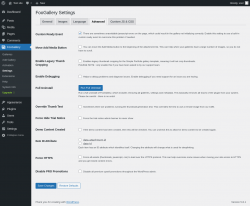 Page screenshot: FooGallery &rarr; Settings &rarr; Advanced