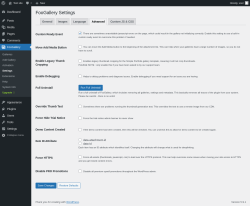 Page screenshot: FooGallery &rarr; Settings &rarr; Advanced