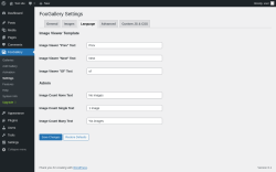 Page screenshot: FooGallery &rarr; Settings &rarr; Language