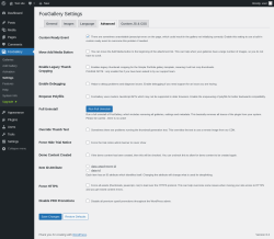 Page screenshot: FooGallery &rarr; Settings &rarr; Advanced