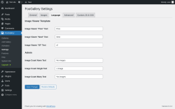 Page screenshot: FooGallery &rarr; Settings &rarr; Language