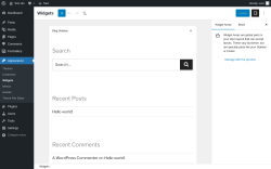 Page screenshot: Widgets &lsaquo; Test site &mdash; WordPress
