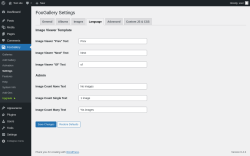 Page screenshot: FooGallery &rarr; Settings &rarr; Language