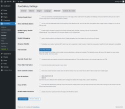Page screenshot: FooGallery → Settings → Advanced