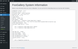 Page screenshot: FooGallery &rarr; System Info